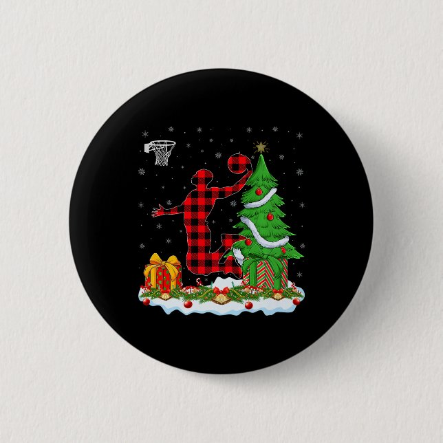 This Is My Christmas Pyjamas Basketball Player Xma 2 Inch Round Button (Front)
