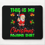 This Is My Christmas Pyjamas Funny Santa Playing I Mouse Pad<br><div class="desc">This Is My Christmas Pyjamas Funny Santa Playing Ice Hockey</div>