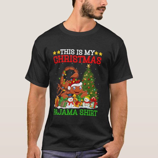 This Is My Christmas Tree Pyjamas Lights Scorpion  T-Shirt (Front)