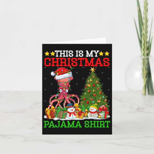 This Is My Christmas Tree Pyjamas Lights Squid Chr Card (Front)