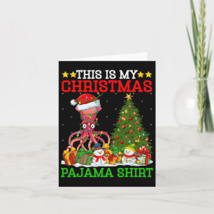 This Is My Christmas Tree Pyjamas Lights Squid Chr Card