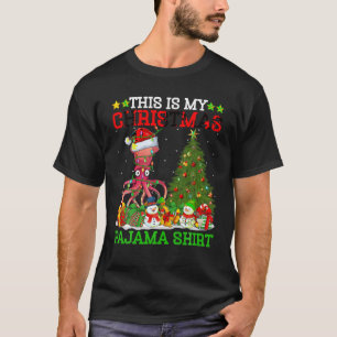 This Is My Christmas Tree Pyjamas Lights Squid Chr T-Shirt