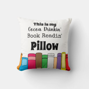 This is My Cocoa Drinking, Book Reading Throw Pillow