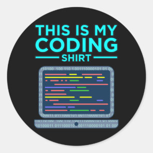 This Is My Coding Computer Programming Programmer Classic Round Sticker
