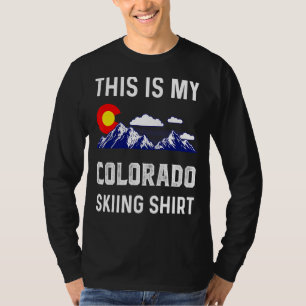 This Is My Colorado Skiing Denver Map Flag Co Souv T-Shirt