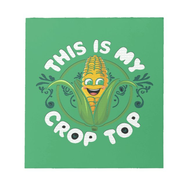This Is My Crop Top Funny Farmer Farming Corn Love Notepad (Front)
