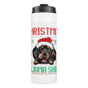 This Is My Dachshund Dog Christmas Pajama Xmas Thermal Tumbler