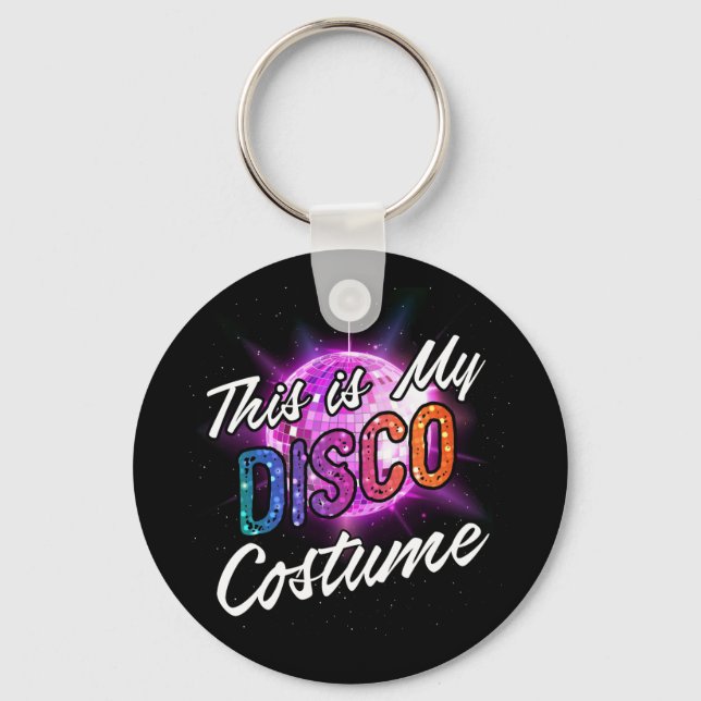 This Is My Disco Costume Disco Party 70s 80s Party Keychain (Front)