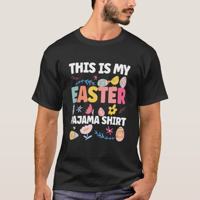 This Is My Easter Pajama Bunny Easter Egg T-Shirt (Front)