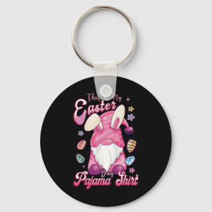 This Is My Easter Pajama Easter Day Bunny Easter E Keychain