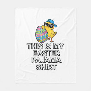 This is My Easter Pajama Shirt Chick Egg Boys Kids Fleece Blanket