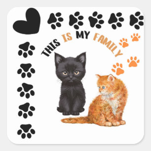 This Is My Family Cats Square Sticker