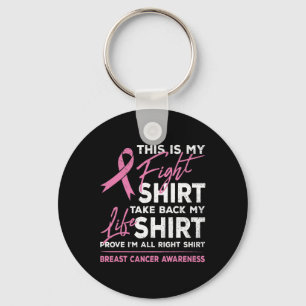 This Is My Fight Breast Cancer Awareness Pink Rib Keychain