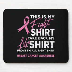 This Is My Fight Breast Cancer Awareness Pink Rib Mouse Pad