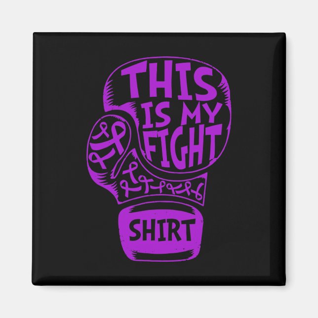 This Is My Fight Fibromyalgia Purple Ribbon Glove  Magnet (Front)