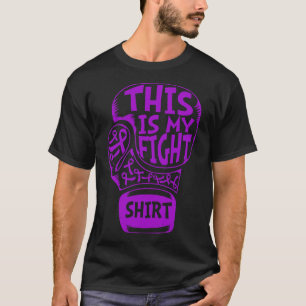 This Is My Fight Fibromyalgia Purple Ribbon Glove  T-Shirt
