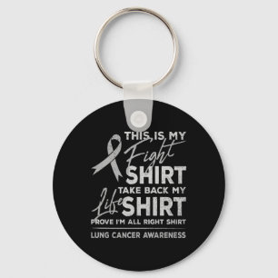 This Is My Fight Lung Cancer Awareness Support Rib Keychain