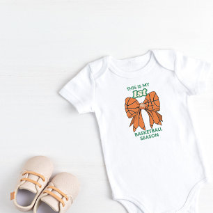 This is my first basketball season baby bodysuit