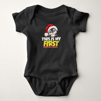 This Is My First Christmas Pajama Kids Baby Bodysuit