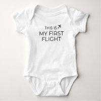 "This is my first flight" Baby bodysuit minimalist