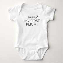 "This is my first flight" Baby bodysuit minimalist