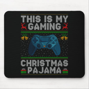 This Is My Gaming Christmas Pajamas Ugly Xmas Swea Mouse Pad