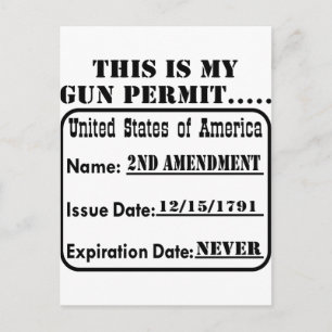 This Is My Gun Permit Postcard