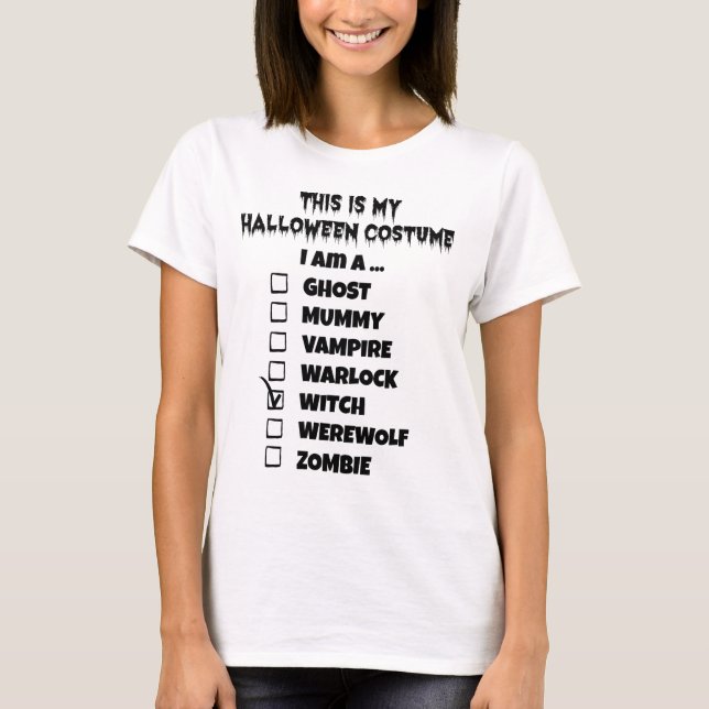 This is My Halloween Costume - Check Mark Witch T-Shirt (Front)