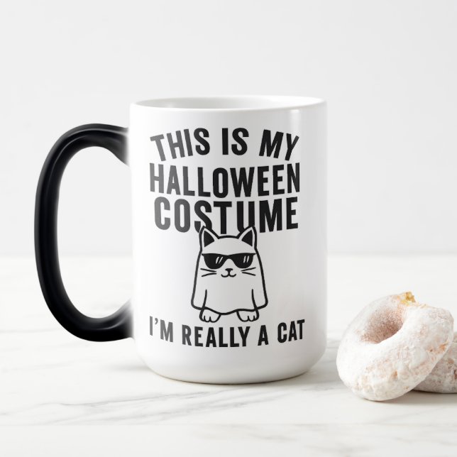 This Is My Halloween Costume I'm Really A Cat Meme Magic Mug (With Donut)