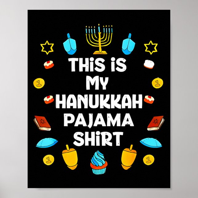 This Is My Hanukkah Pajama Shirt Chanukah Jewish M Poster (Front)