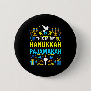 This Is My Hanukkah Pajamakah For Jewish Christmas 2 Inch Round Button