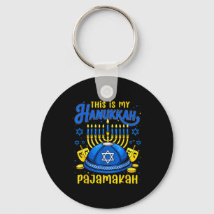 This Is My Hanukkah Pajamakah For Jewish Christmas Keychain