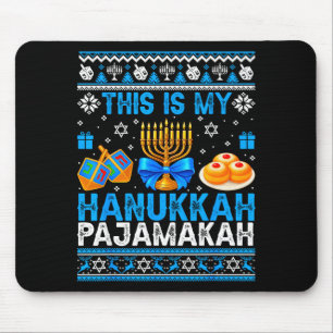 This Is My Hanukkah Pajamakah Ugly Chanukah Jewish Mouse Pad