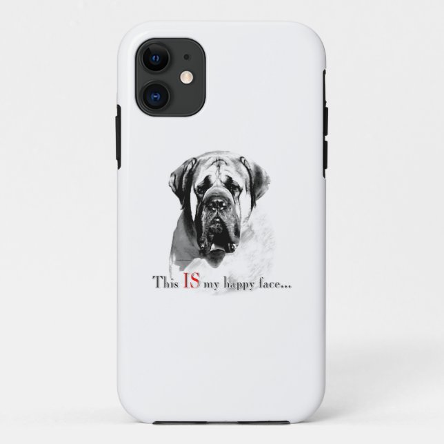 This is my happy face Bullmastiff Case-Mate iPhone Case (Back)
