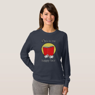 This is my Happy Face - Emoji reading a Book T-Shirt