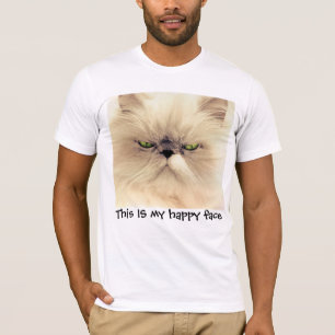 This IS my happy face, Funny Cat T-shirts