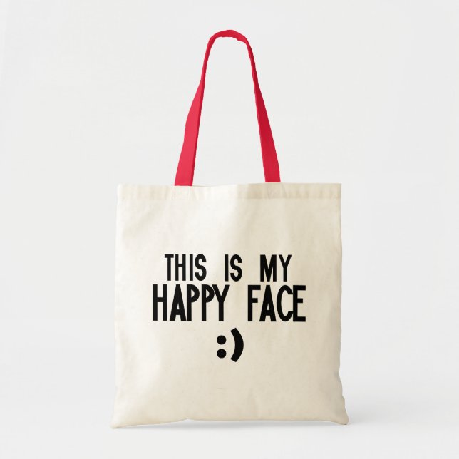 This is my happy face tote bag (Front)