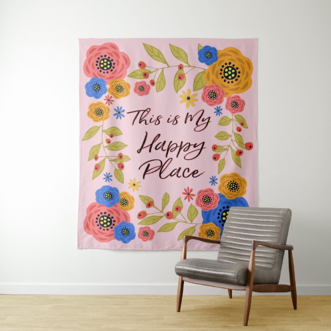 This is My Happy Place Large Tapestry (In Situ)