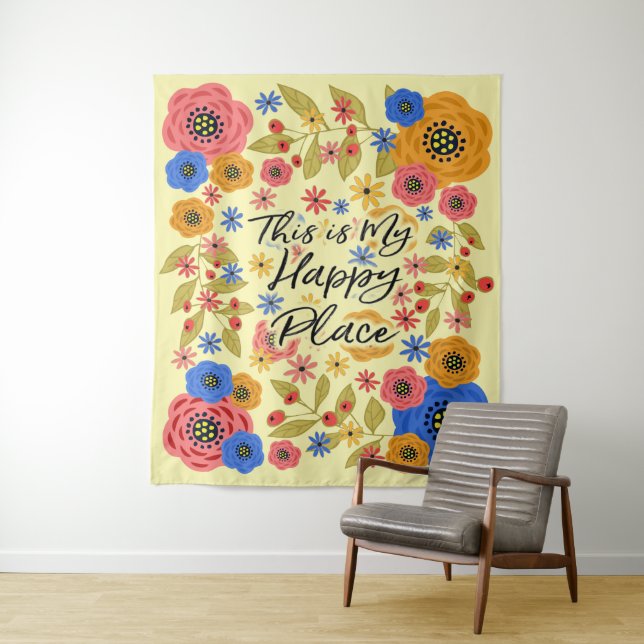 This is My Happy Place Large Tapestry (In Situ)