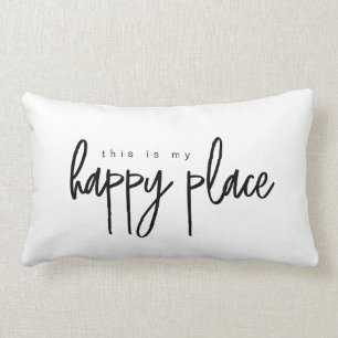 This is my Happy Place Modern Typography Simple Lumbar Pillow