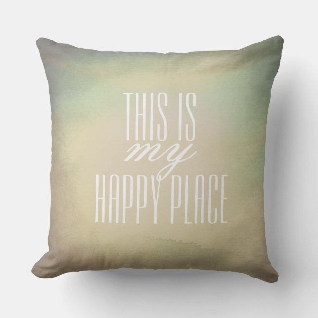 this is my happy place ombre ombre neutral colours throw pillow (Front)