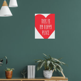This Is My Happy Place Print ,Red Poster , Aesthet