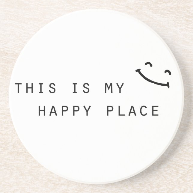 this is my happy place simple modern design coaster (Front)