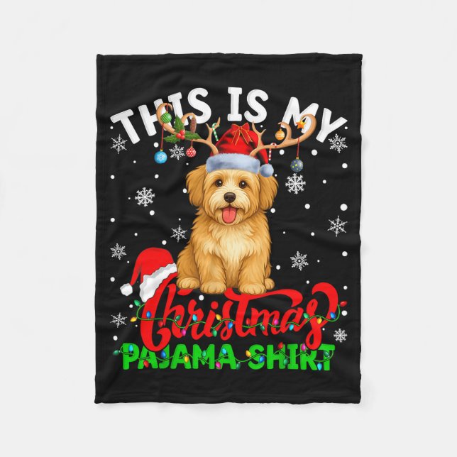 This Is My Havanese Dog Ugly Christmas Pajama Swea Fleece Blanket (Front)