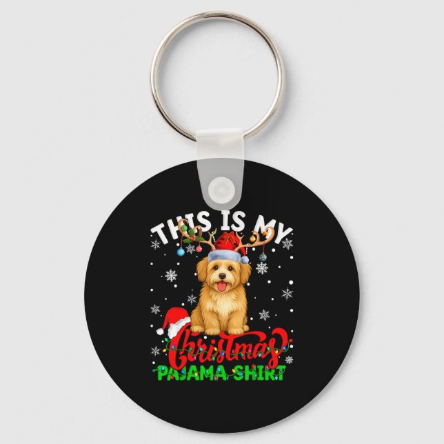 This Is My Havanese Dog Ugly Christmas Pajama Swea Keychain (Front)