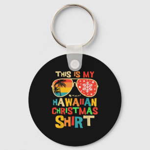 This Is My Hawaiian Christmas Pajama Matching Fami Keychain