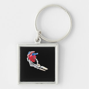 This Is My Heart Skeleton Heart Hands Creative Keychain