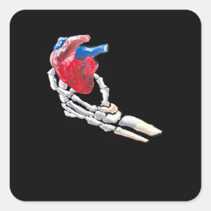 This Is My Heart - Skeleton Heart Hands Square Sticker