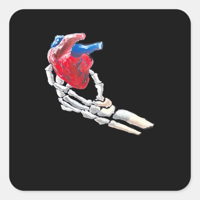 This Is My Heart - Skeleton Heart Hands Square Sticker (Front)