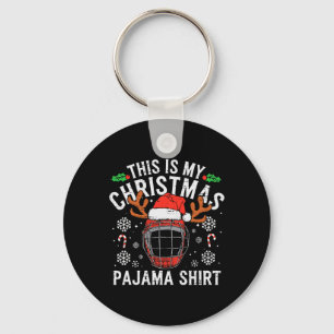 This Is My Hockey Christmas Pajama Shirt Sport Men Keychain